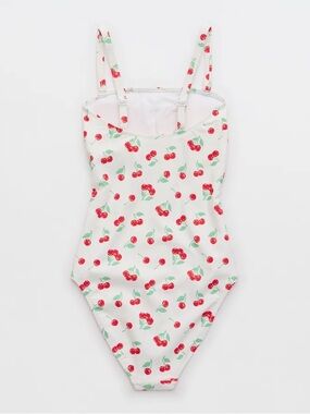 Aerie The Wavemaker Cherry Print One Piece Swimsuit Size Medium Removable Straps
